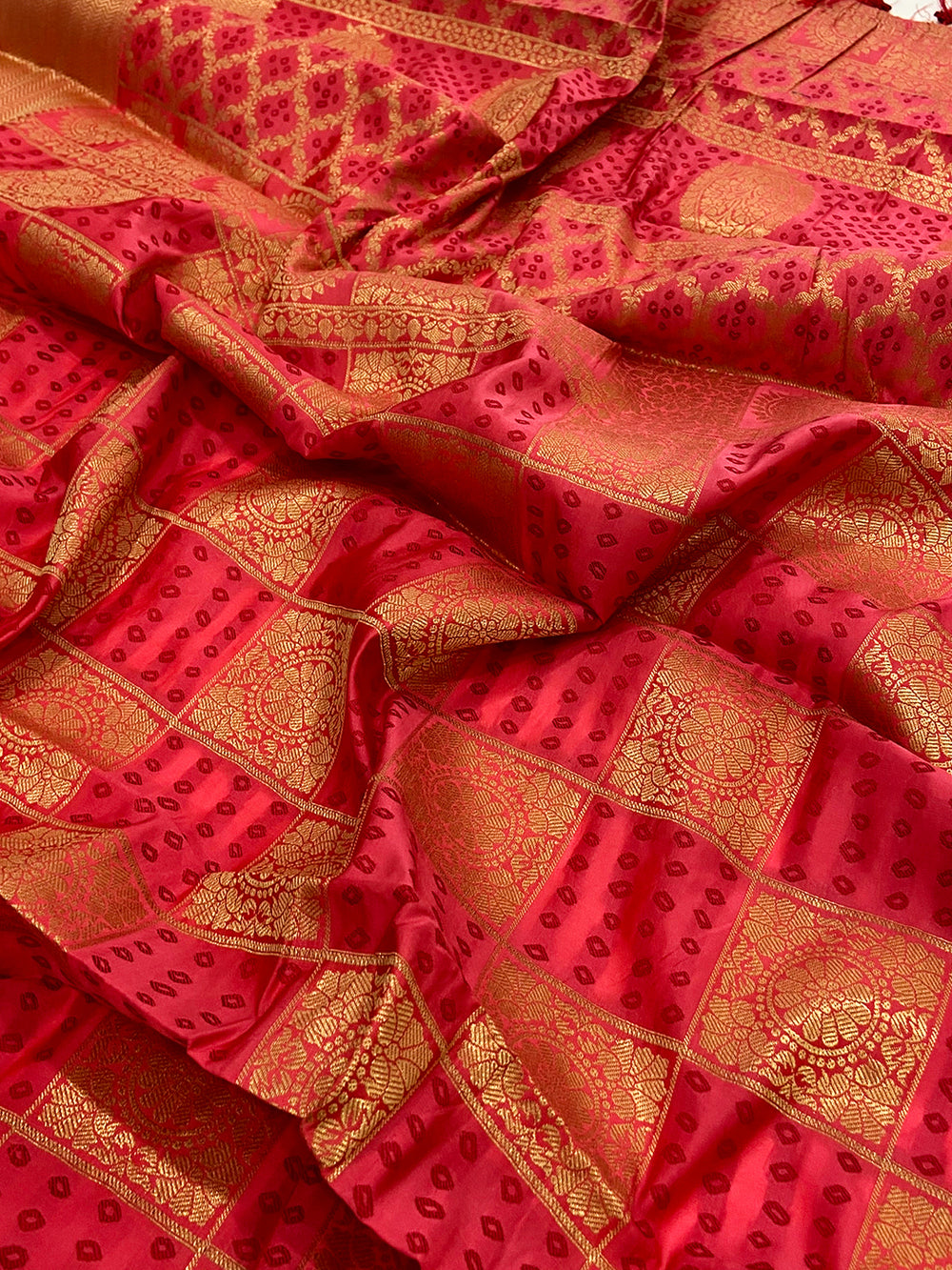 Pink Banarasi Square Patola Saree