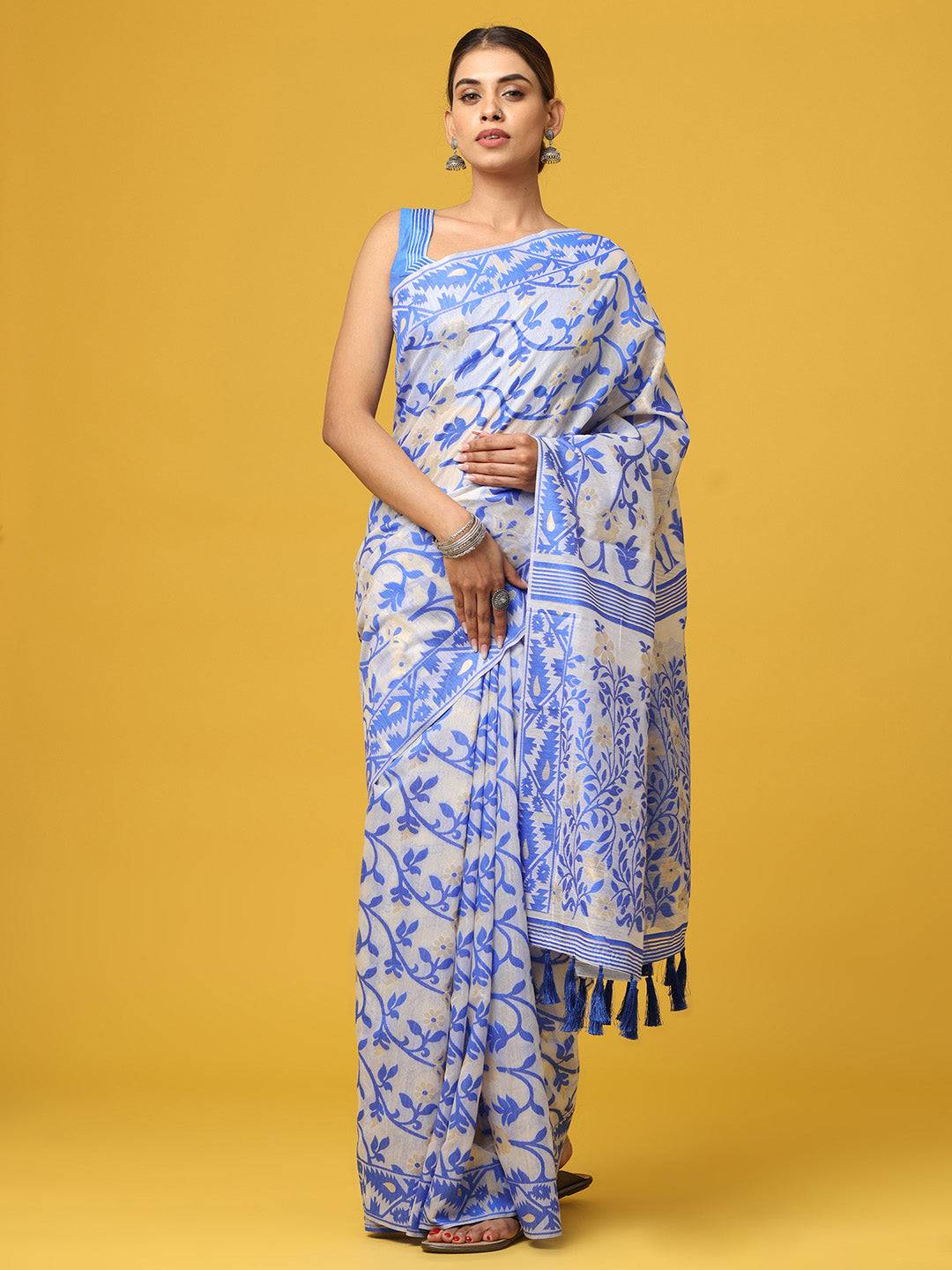  Dhakai Jamdani Cotton Silk Saree