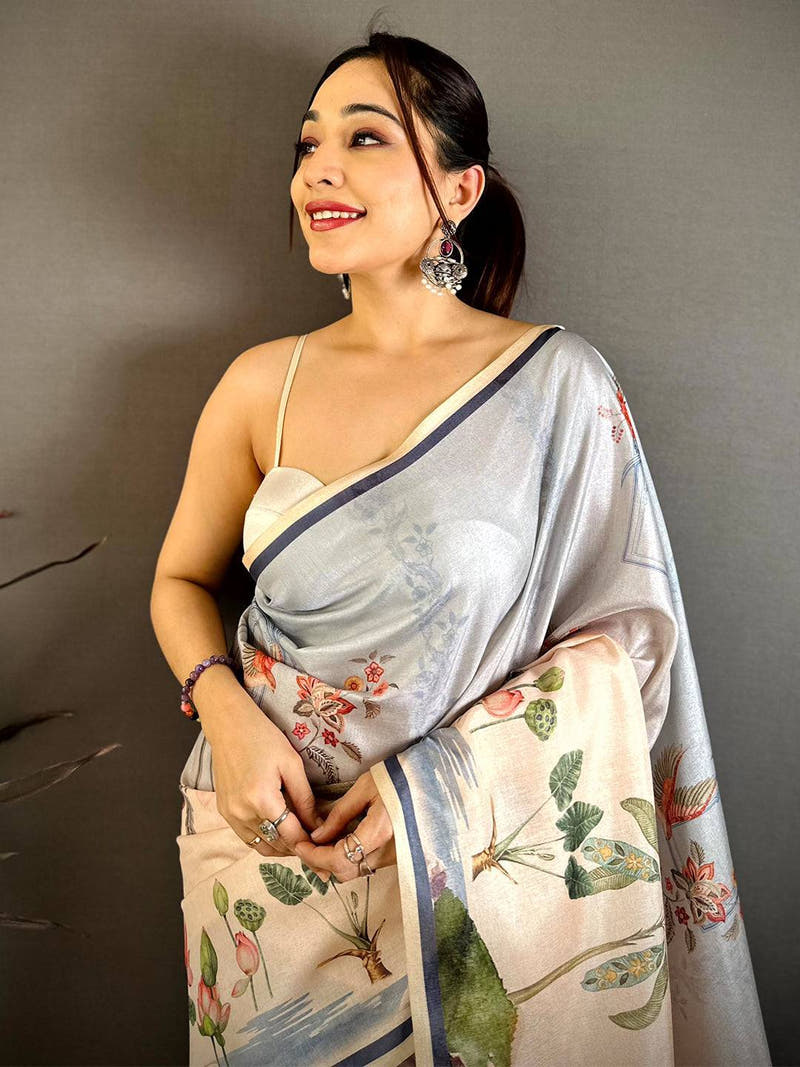 Royal Manipuri Ombre Block Print Saree
