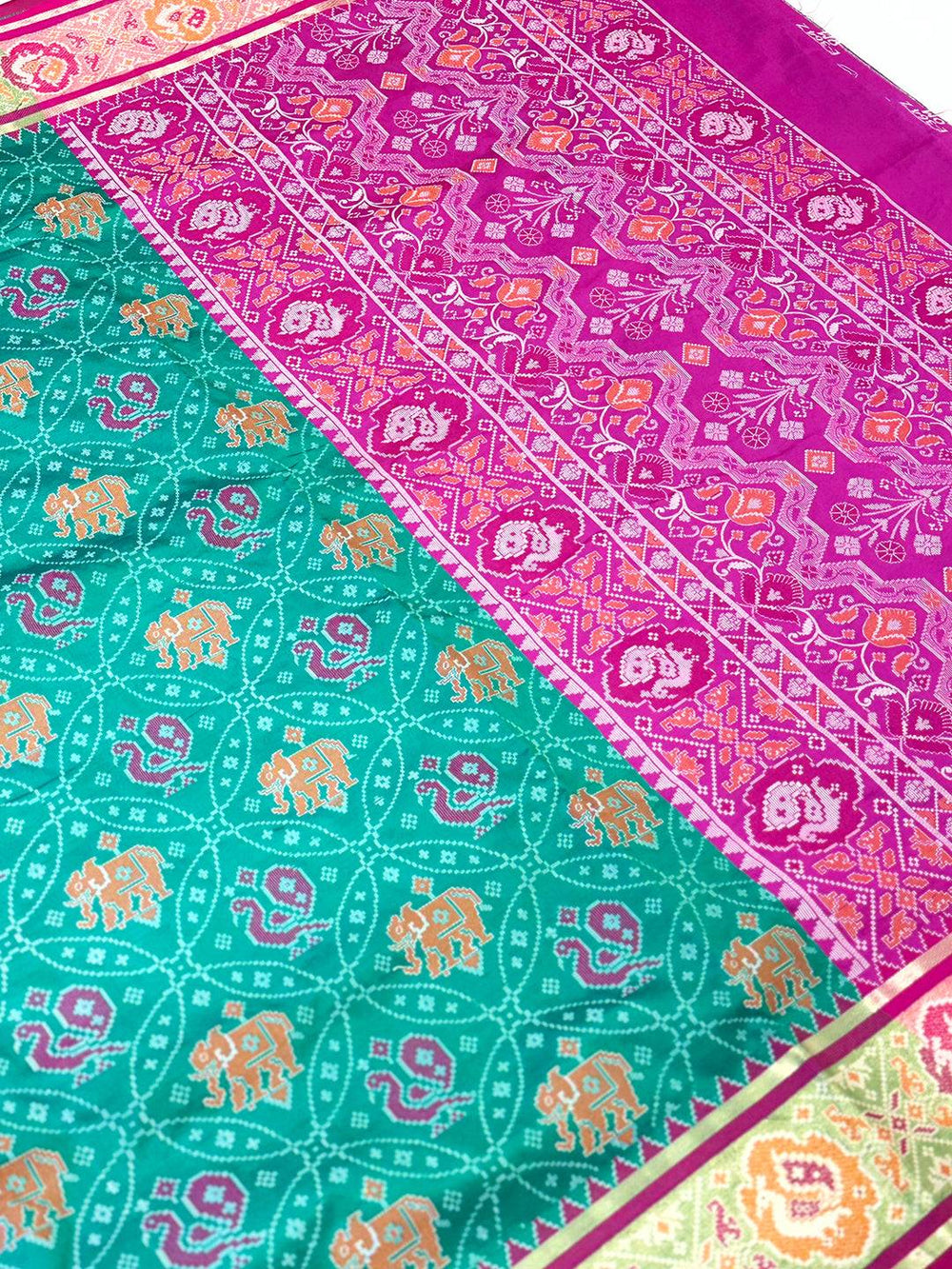 Elegant Sky Blue Pochampally Patola Silk Saree