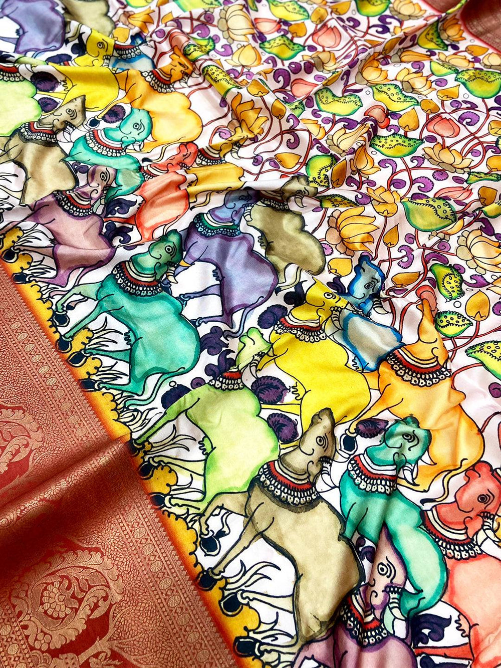 Radiant Banarasi Kalamkari Pattu Saree