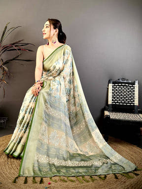 Radiant Brasso Floral Weaving Saree