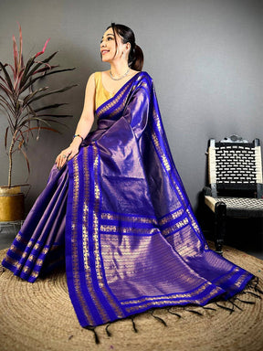 Royal Soft Silk Double Ikkat Gadwal Saree