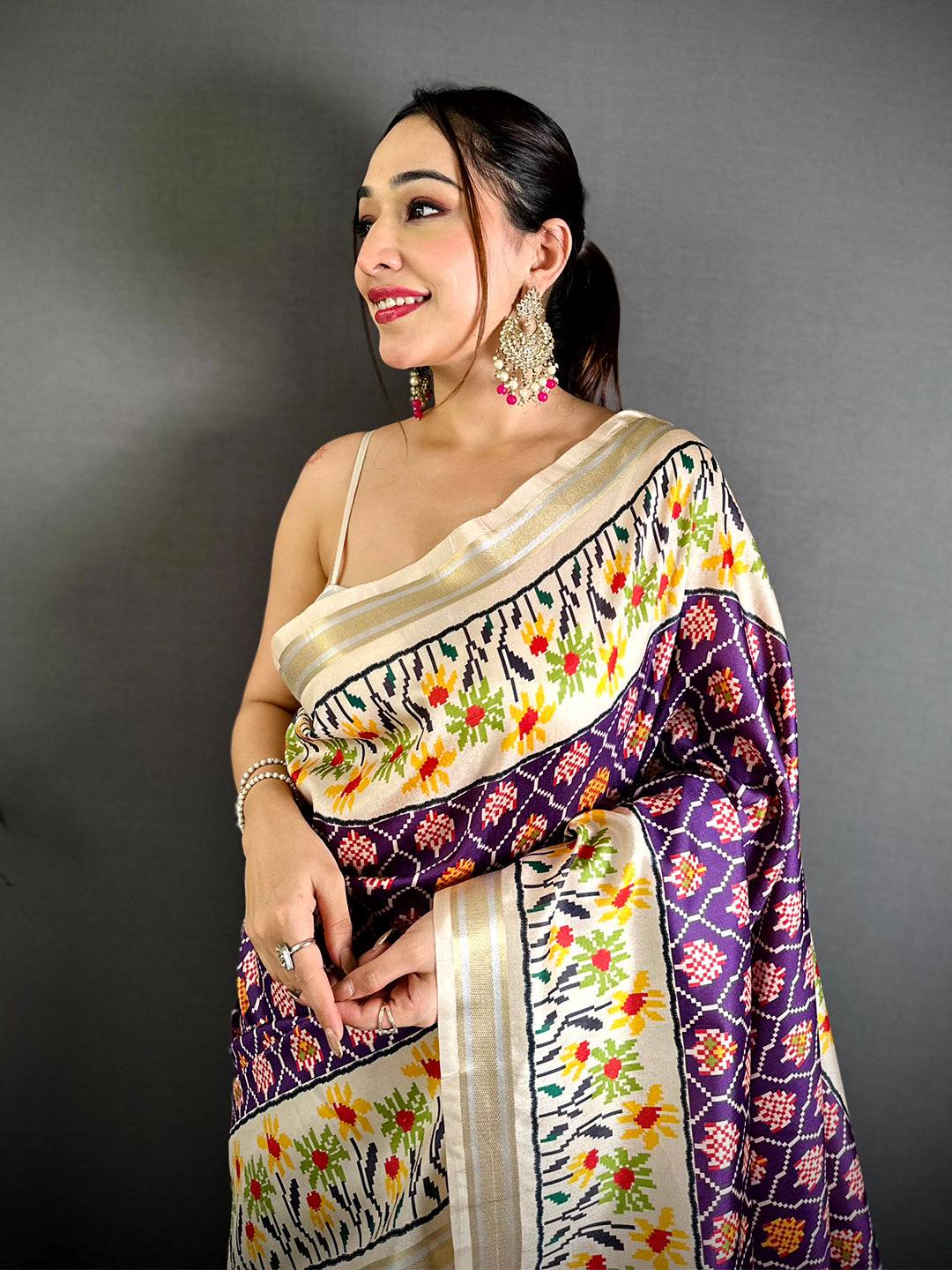 Exclusive Digital Ikkat Kanchi Silk Saree