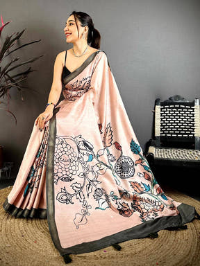 Botanical Grace Tussar Ghicha Saree