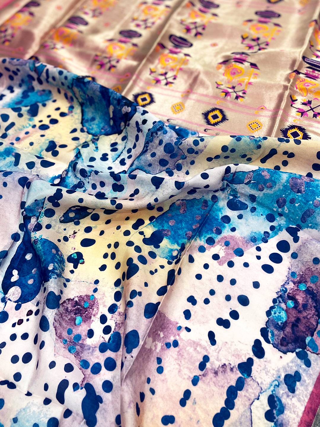 Multi Geometric Floral Pallu Saree