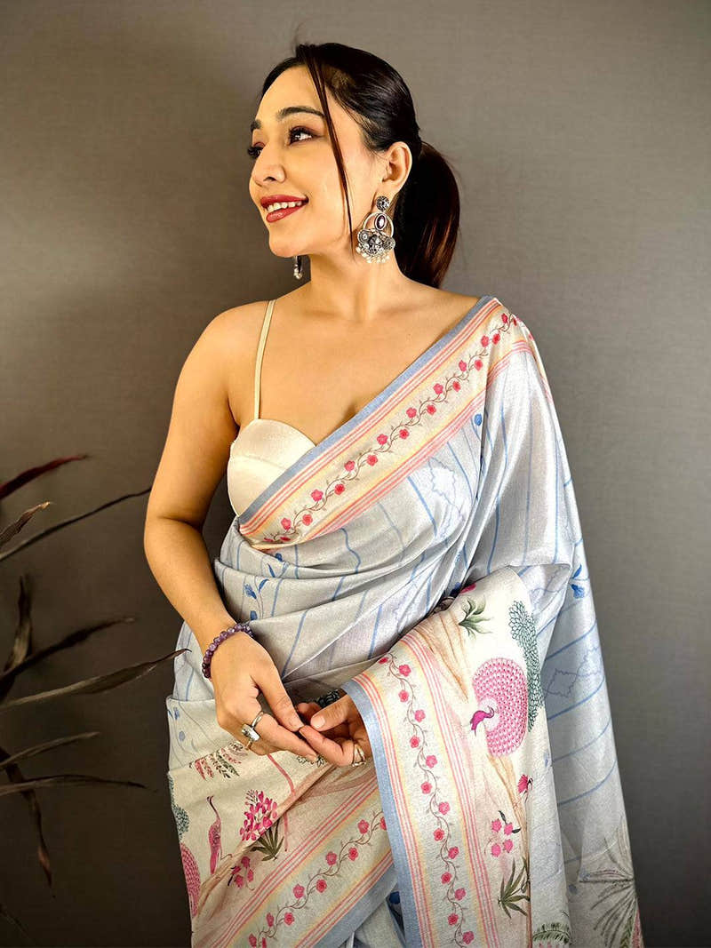 Classic Pichwai Peacock Tussar Saree