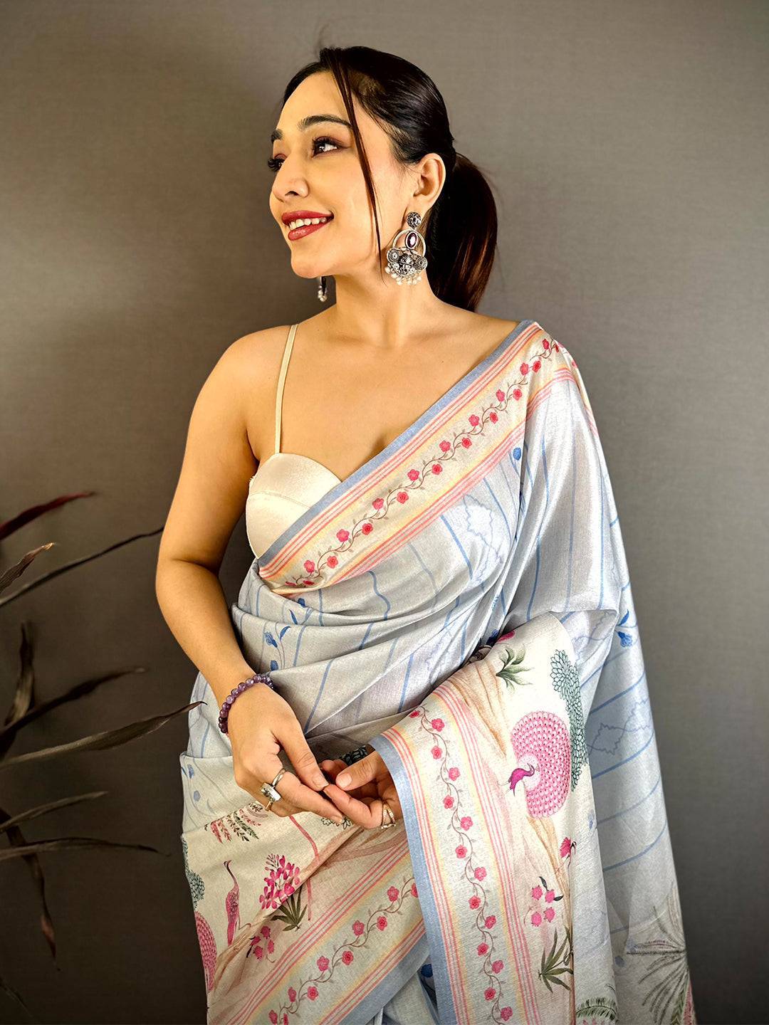 Classic Pichwai Peacock Tussar Saree
