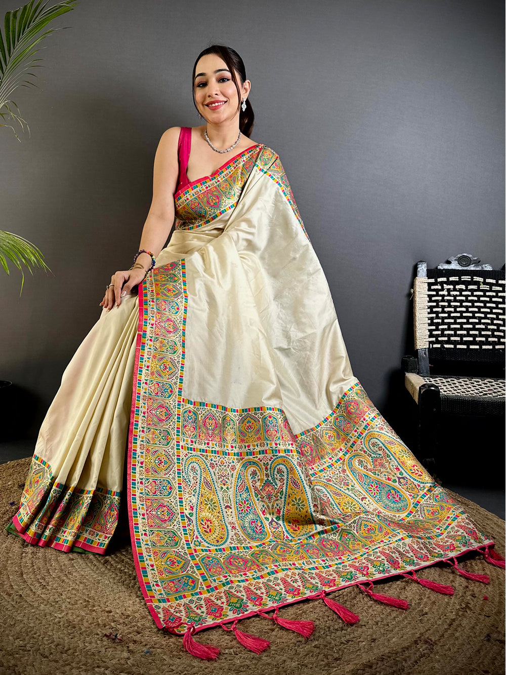 Regal Minakari Pashmina Soft Silk Saree