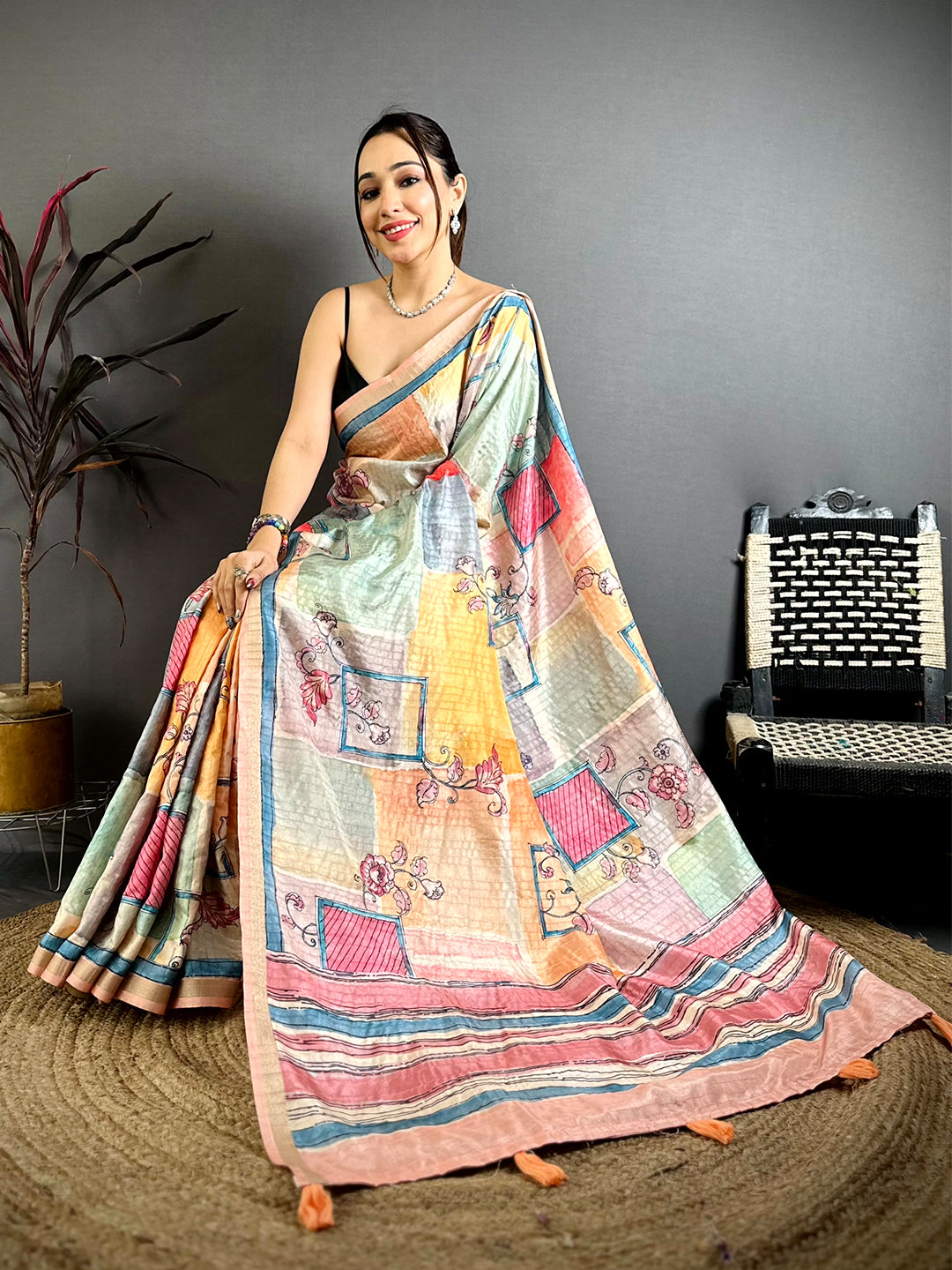 Royal Ghicha Weave Kalamkari Saree