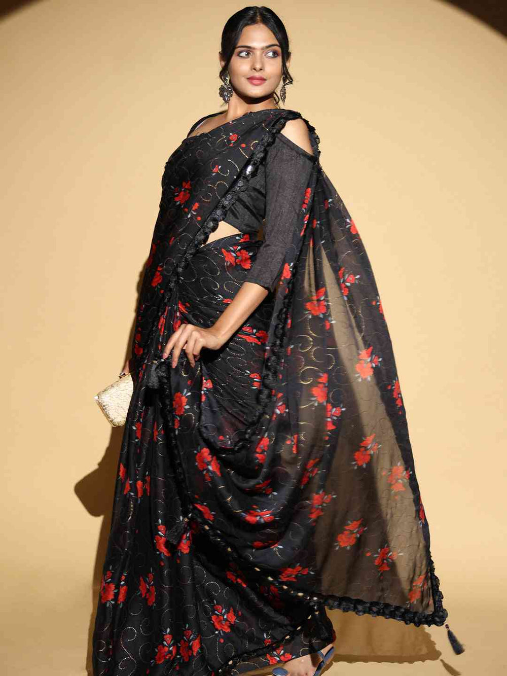 Soft Georgette Designer Saree Multi Colored Party Wear
