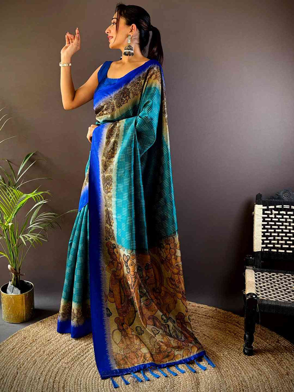 Rama Soft Silk Kalamkari Pallu Saree