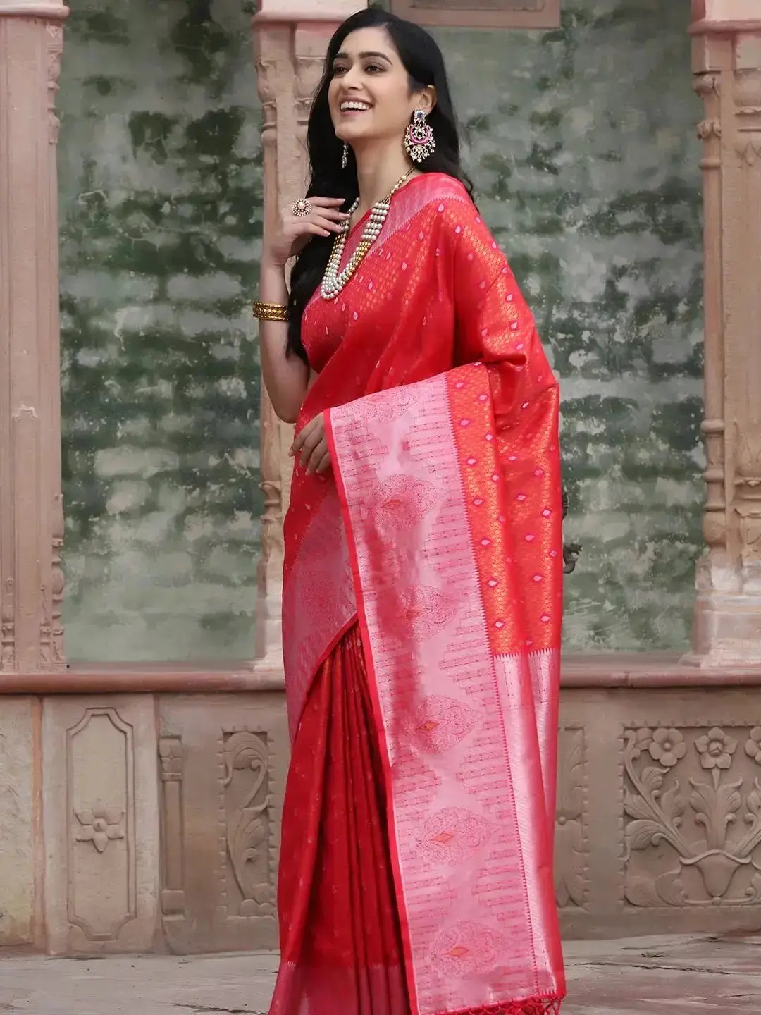 Kanjivaram Silk Saree with Zari Work 