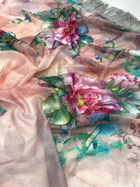 Floral Multicolor Tebi Silk Saree