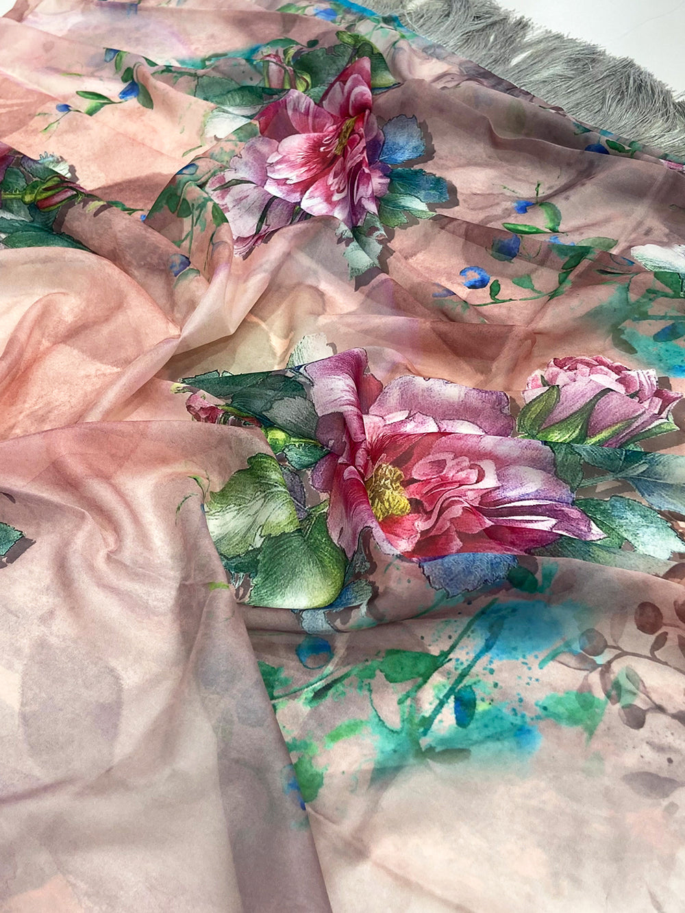 Floral Multicolor Tebi Silk Saree