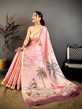 Elegant Sambhavi Print Tussar Saree