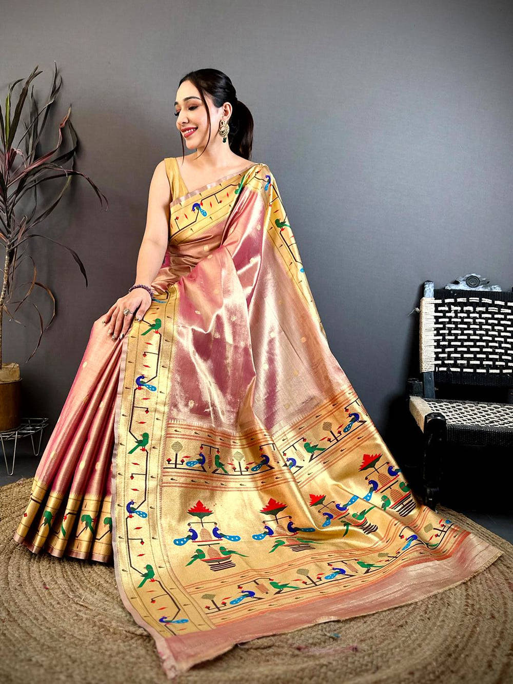 Royal Aura Paithani Tissue Saree