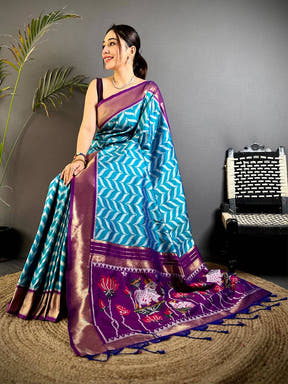 Tradition Style Banarasi Ikkat Saree
