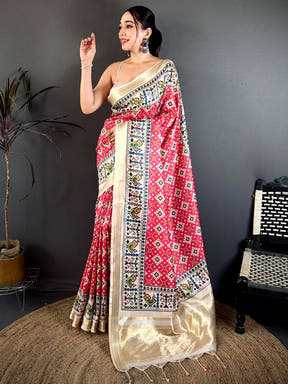 Elegant Soft Kanchi Silk Digital Patola Saree