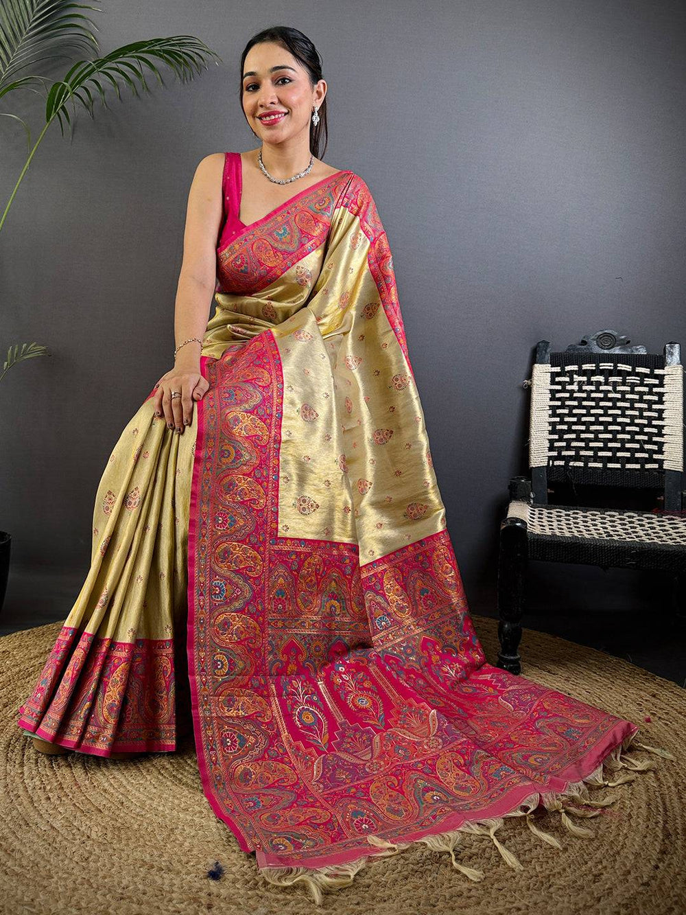 Golden Glow Dharmavaram Silk Saree