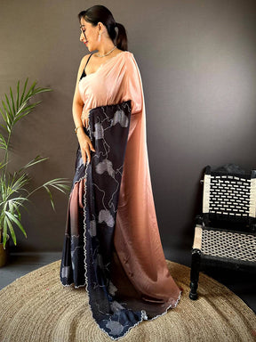 Radiant Cutwork Chinnon Saree