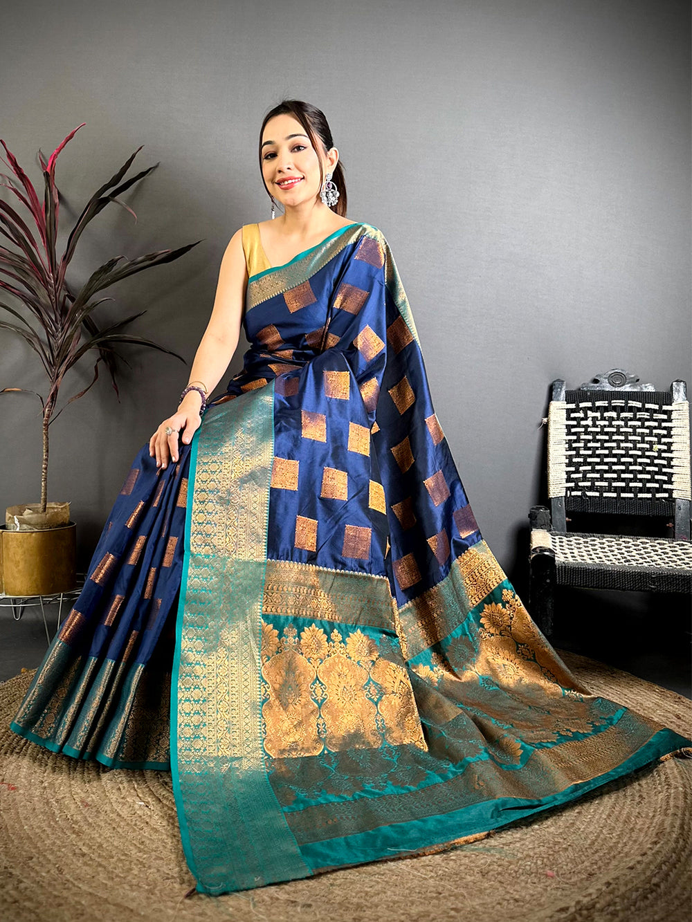 Royal Copper Zari Banarasi Katan Silk Saree