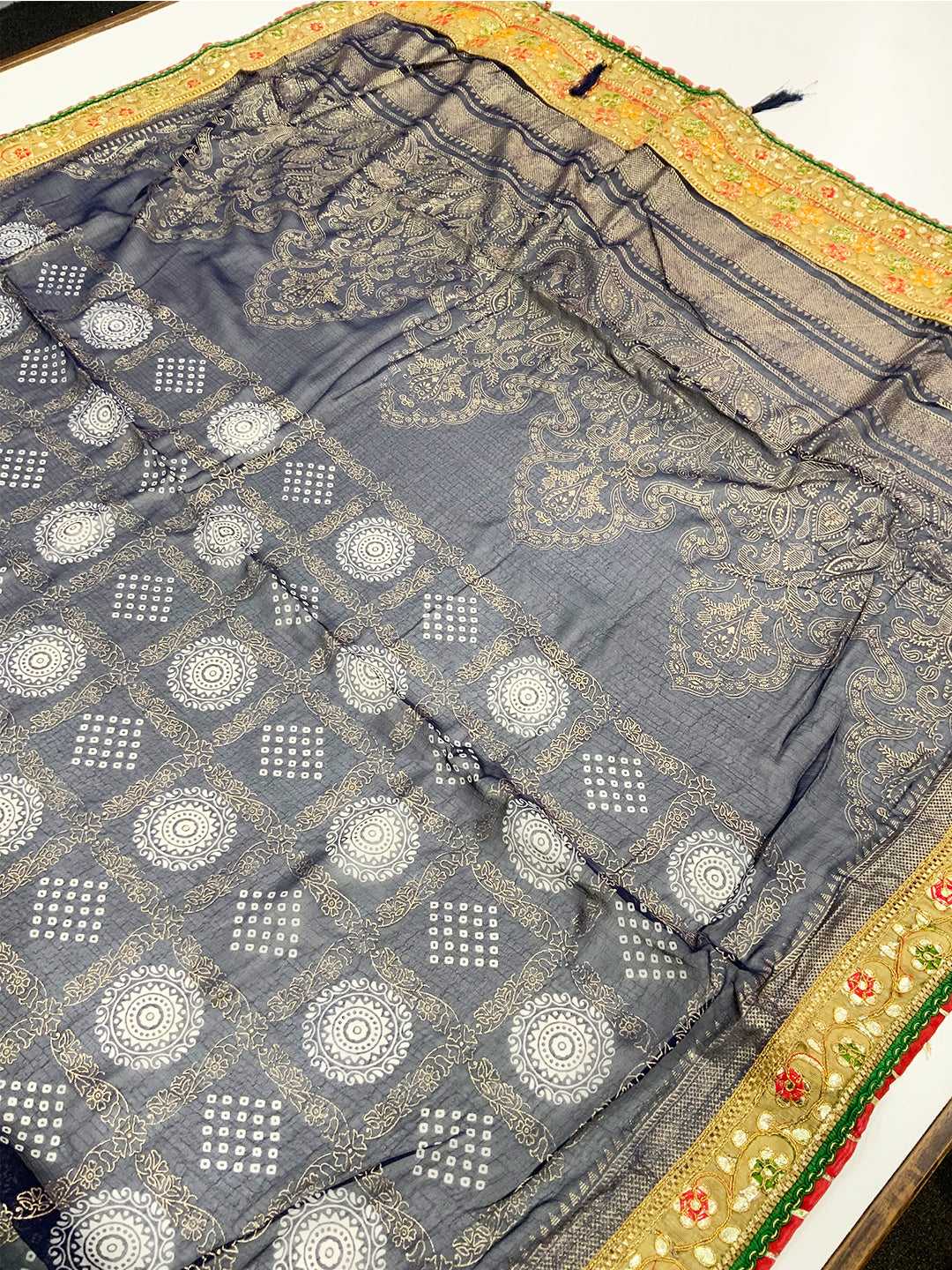 Celestial Bandhej Print Chiffon Saree