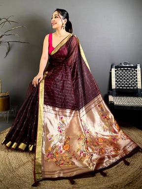 Radiance Floral Jacquard Rich Pallu Saree
