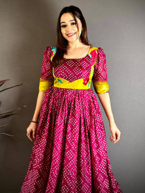 Regal Dola Silk Square Neck Dress