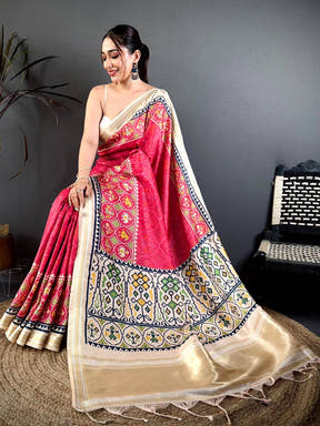Celebrity Pink Soft Kanchi Silk Saree