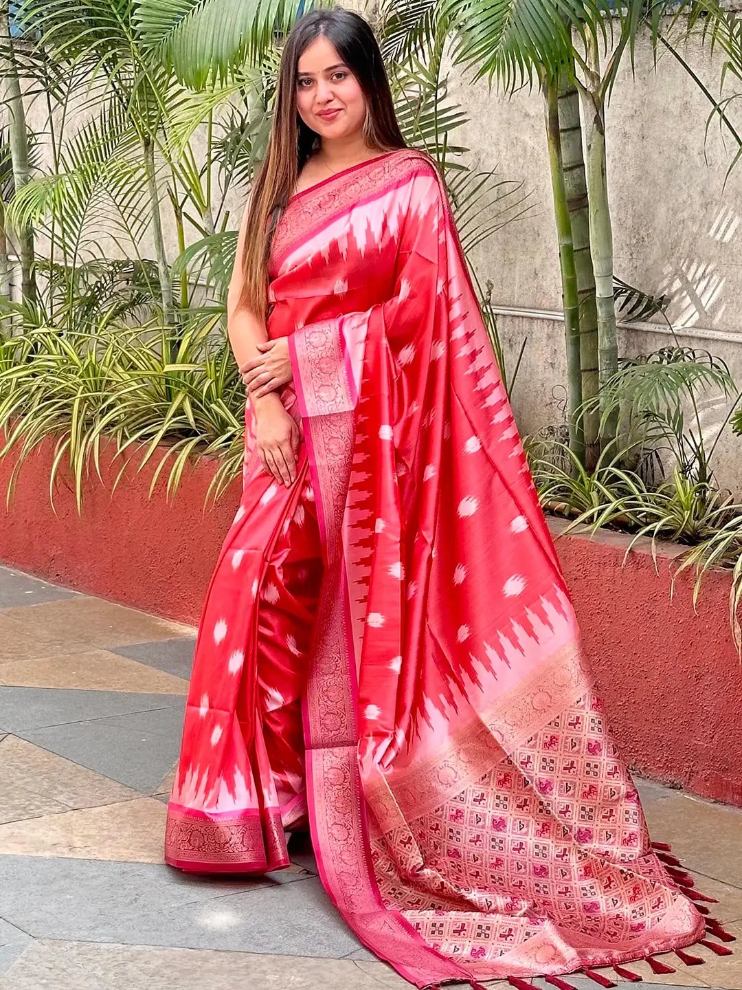  Soft Silk Banarasi Saree with Zari Patola Pallu 