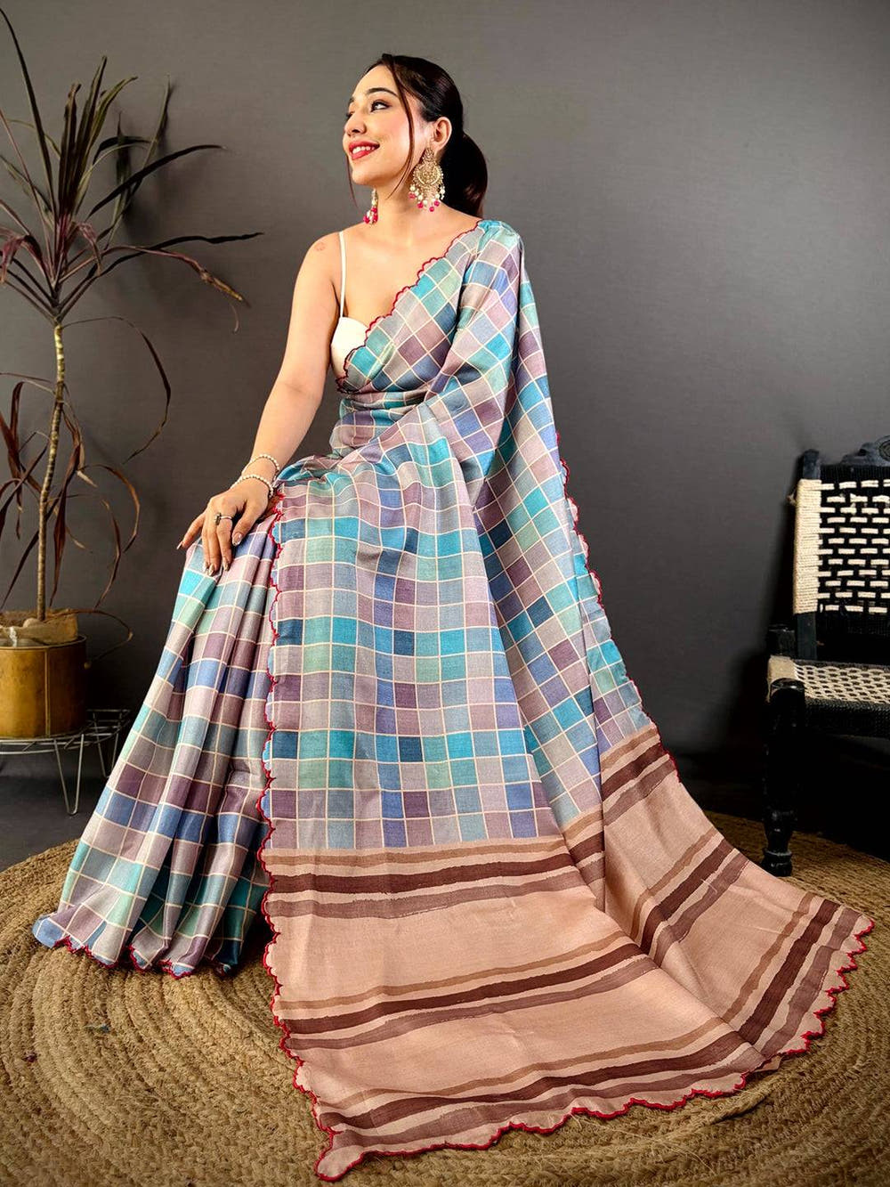 Designer Soft Tussar Box Printed Saree