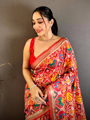 Opulent Gold Lakda Patta Kalamkari Saree