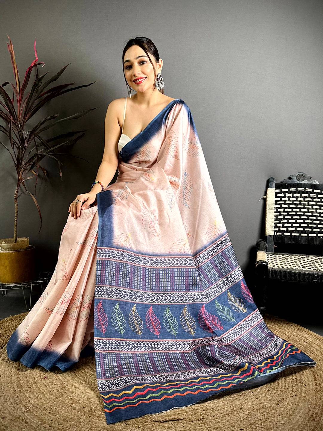 Regal Manipuri Tussar Katha Saree
