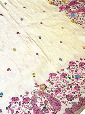 Elegant Paisley Jacquard Zari Weaving Saree