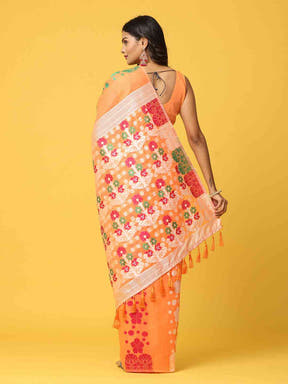 Dhakai Jamdani Cotton Silk Saree