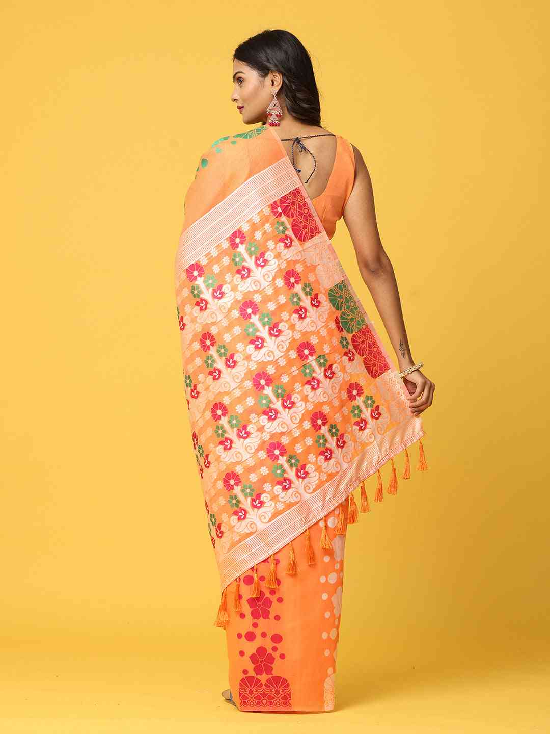 Dhakai Jamdani Cotton Silk Saree