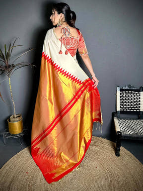 Classic Soft Silk Woven Temple Saree