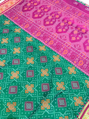 Sky Soft Silk Saree With Patola Weaving