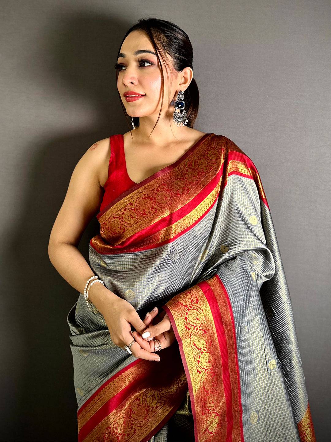 Radiant Banarasi Katan Contrast Border Saree