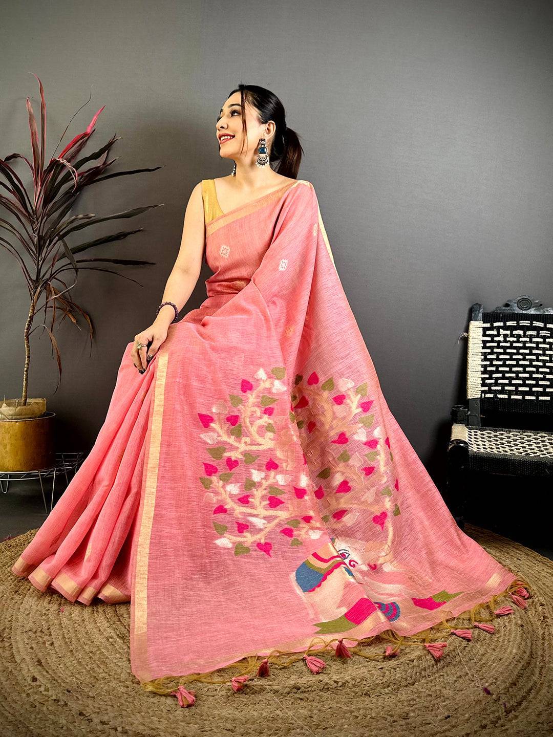 Royal Khadi Mul Cotton Zari Weave Saree