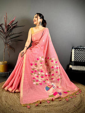 Royal Khadi Mul Cotton Zari Weave Saree