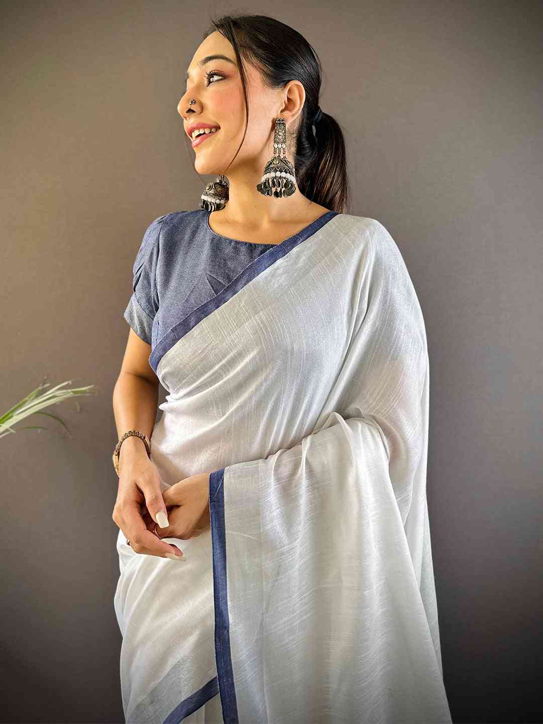  Beautiful Bhagalpuri Solid Print Cotton Saree