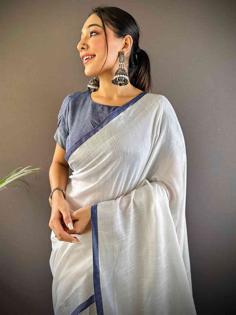  Beautiful Bhagalpuri Solid Print Cotton Saree