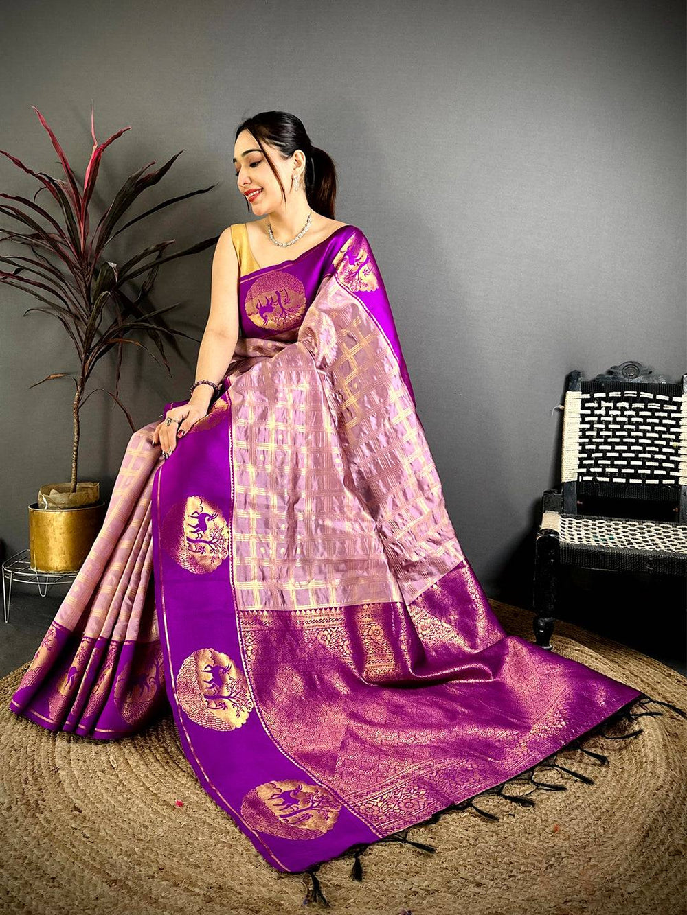 Poster Zari Banarasi Katan Silk Saree