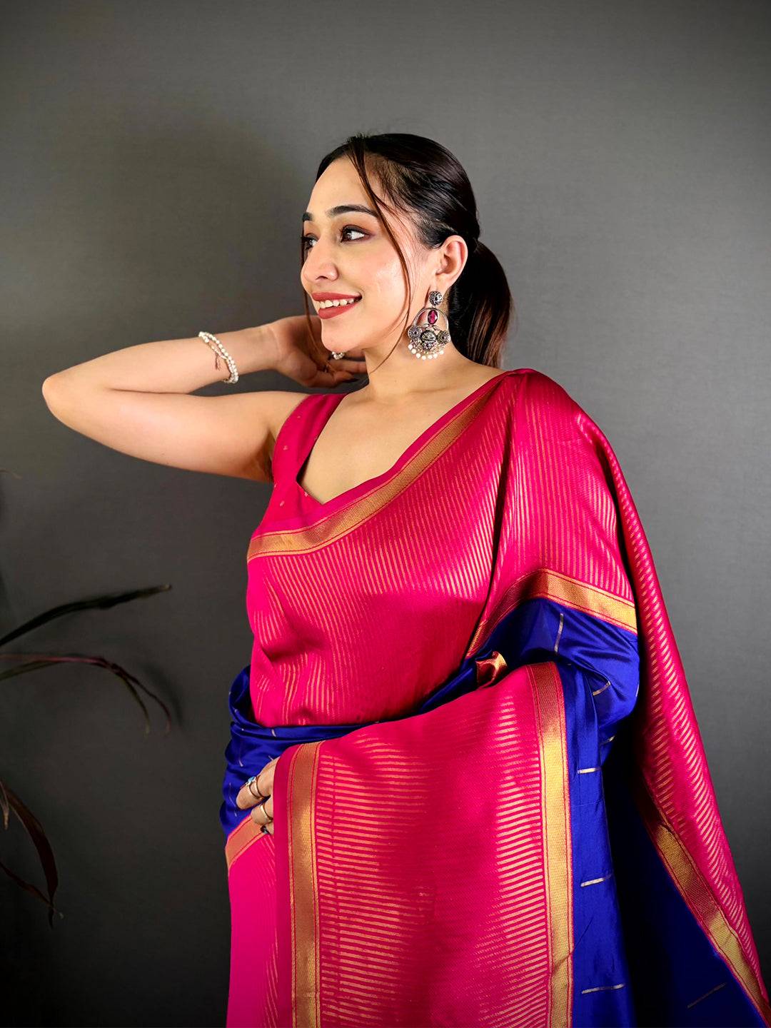 Royal Blue Banarasi Katan Silk Saree