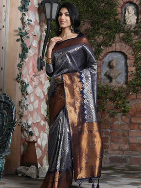 Kanjivaram Silk Saree With Zari Work 