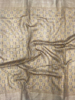 Ivory Linen Digital Printed Saree