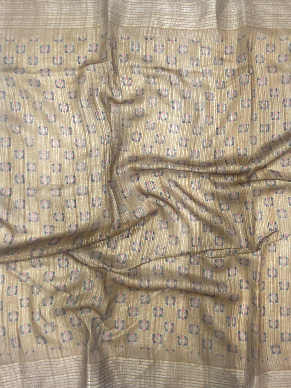 Ivory Linen Digital Printed Saree