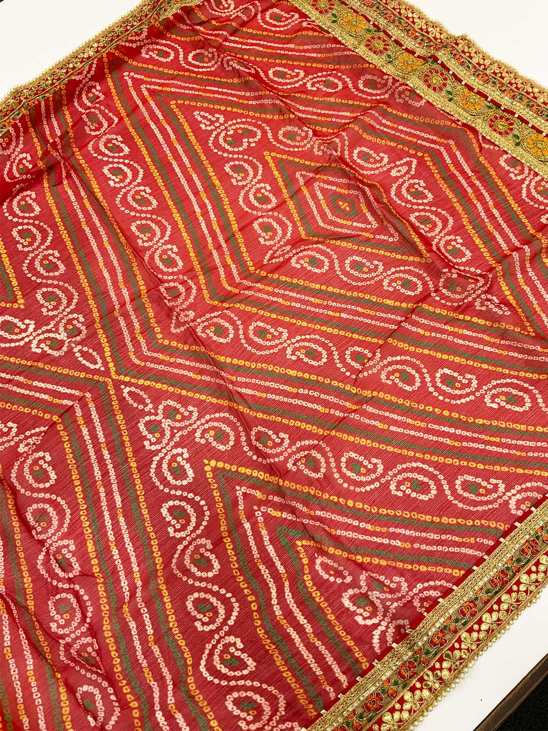 Regal Chinnon Foil Work Saree
